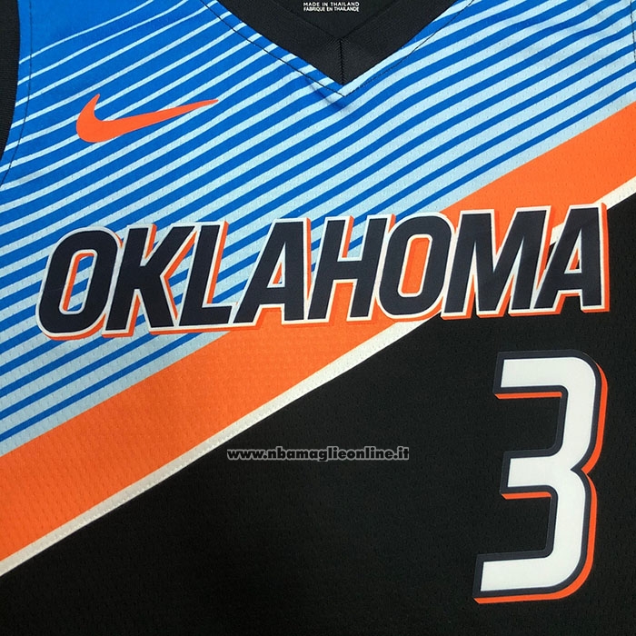 Maglia Oklahoma City Thunder Chris Paul #3 Citta 2020-21 Nero
